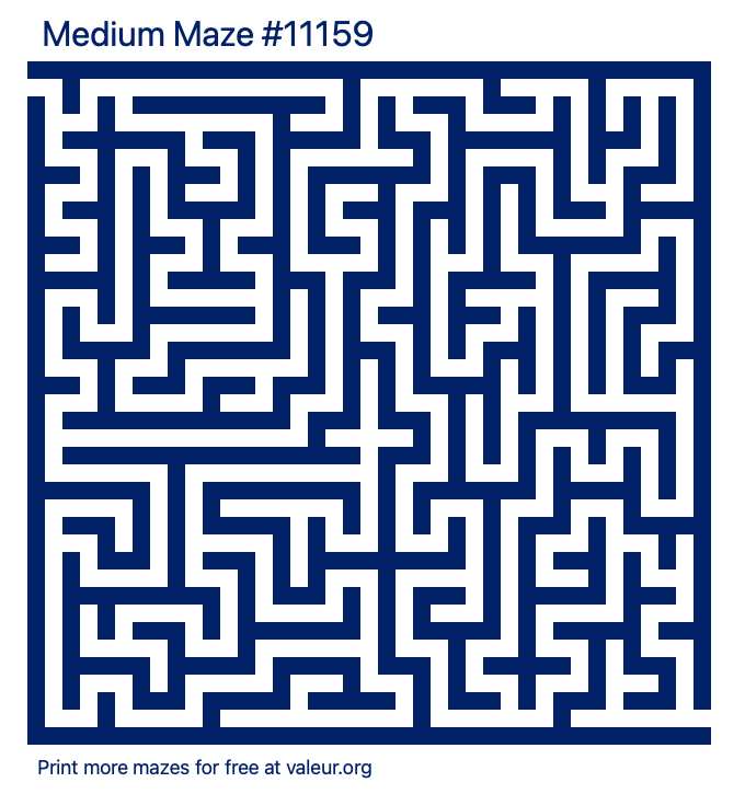 Free Printable Medium Maze number 11159