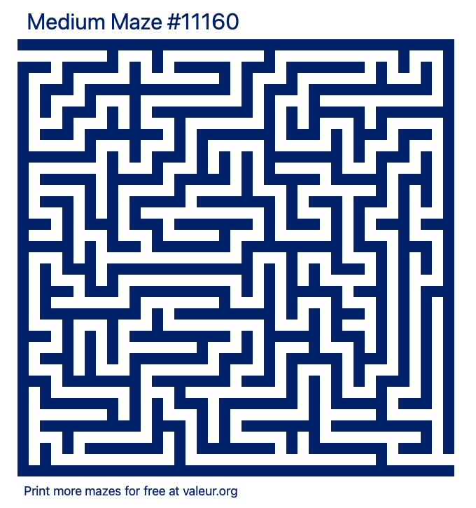 Free Printable Medium Maze number 11160
