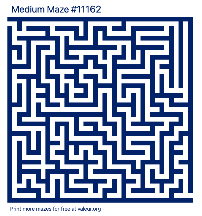 Free Printable Medium Maze number 11162