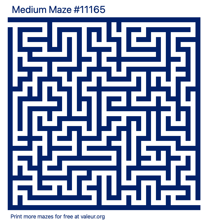 Free Printable Medium Maze number 11165