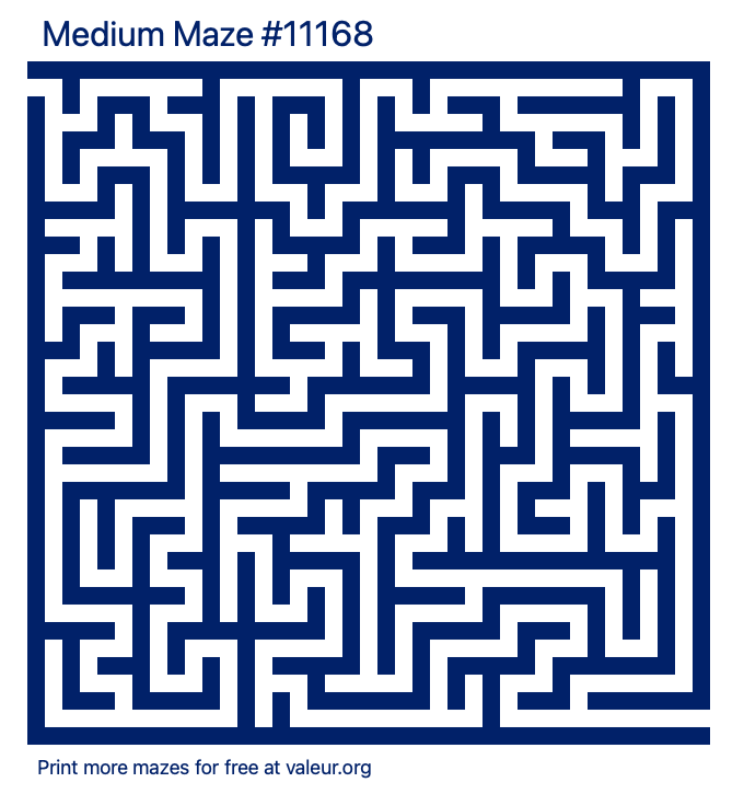 Free Printable Medium Maze number 11168