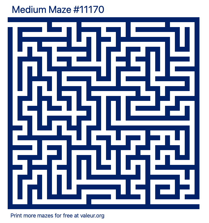 Free Printable Medium Maze number 11170