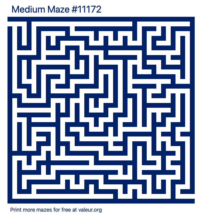 Free Printable Medium Maze number 11172