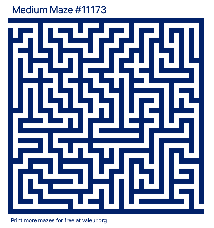 Free Printable Medium Maze number 11173