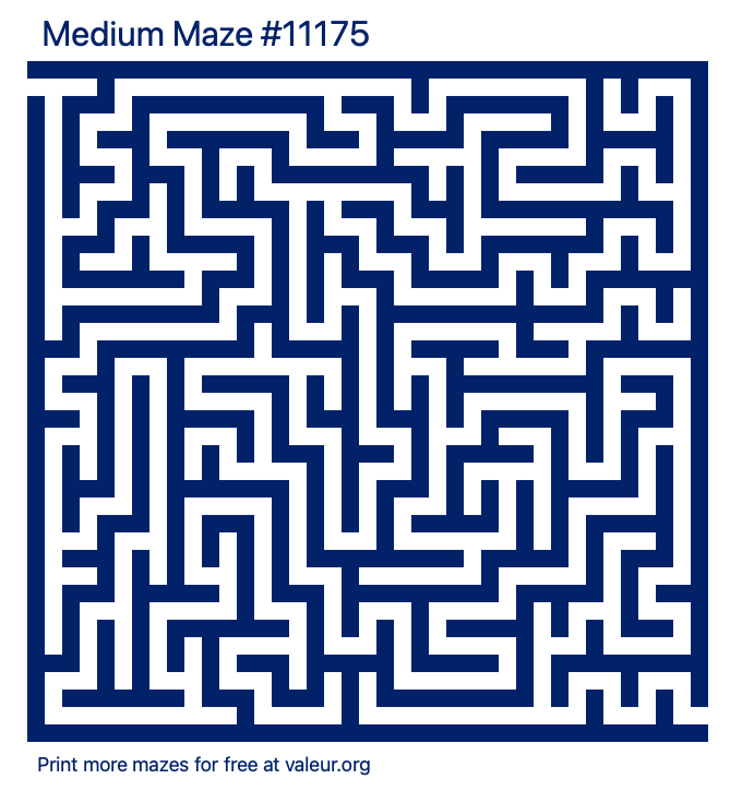 Free Printable Medium Maze number 11175