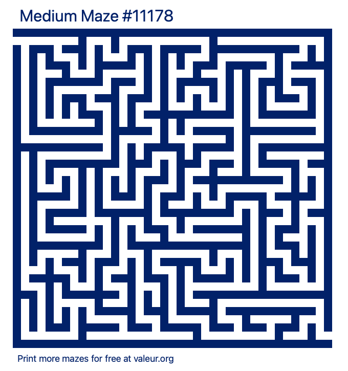 Free Printable Medium Maze number 11178