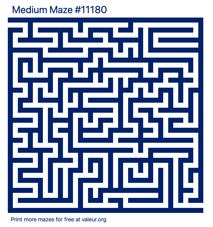 Free Printable Medium Maze number 11180