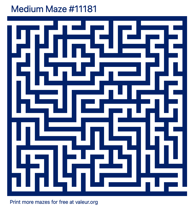 Free Printable Medium Maze number 11181
