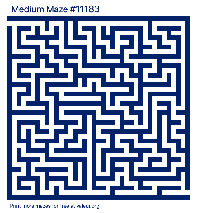 Free Printable Medium Maze number 11183
