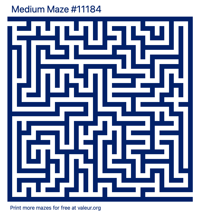 Free Printable Medium Maze number 11184