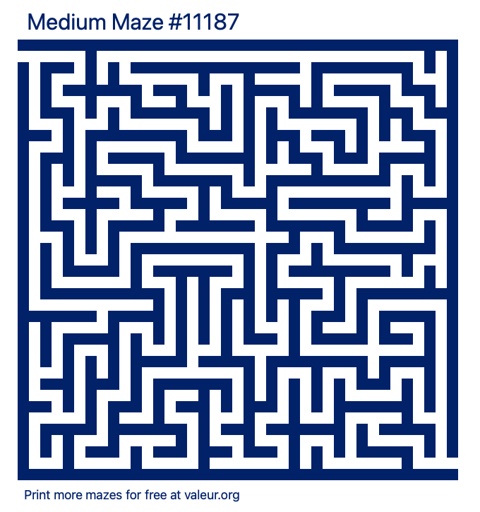Free Printable Medium Maze number 11187