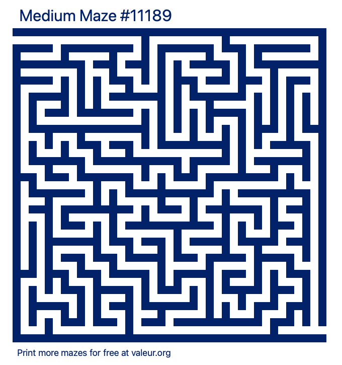 Free Printable Medium Maze number 11189