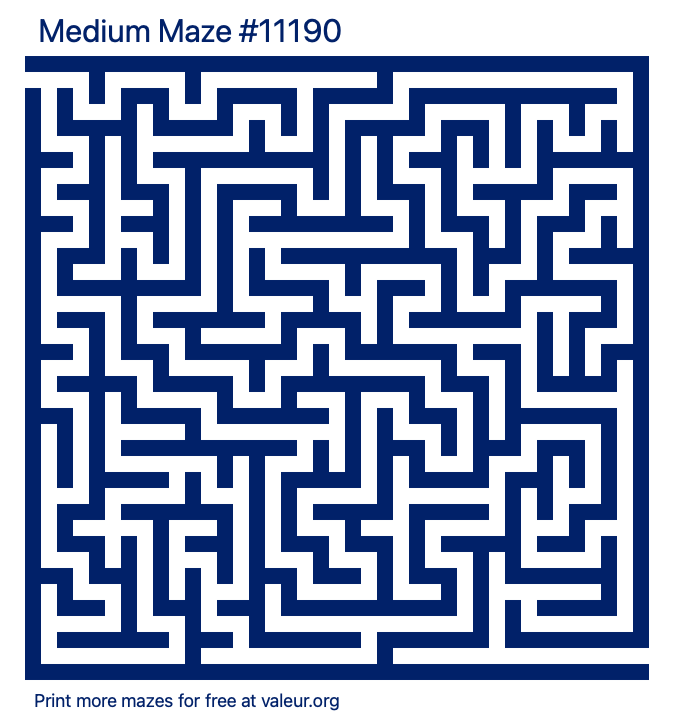 Free Printable Medium Maze number 11190