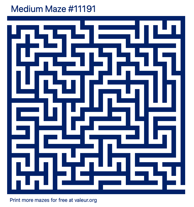 Free Printable Medium Maze number 11191