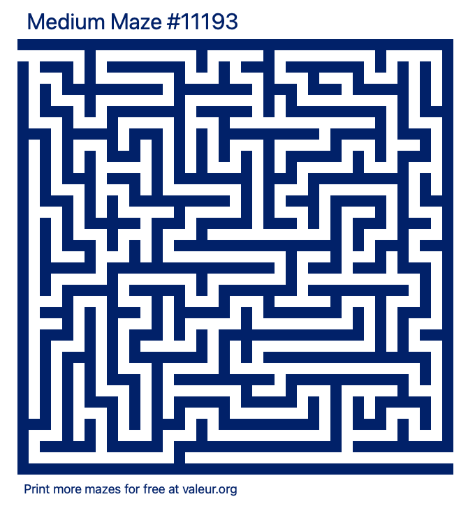 Free Printable Medium Maze number 11193
