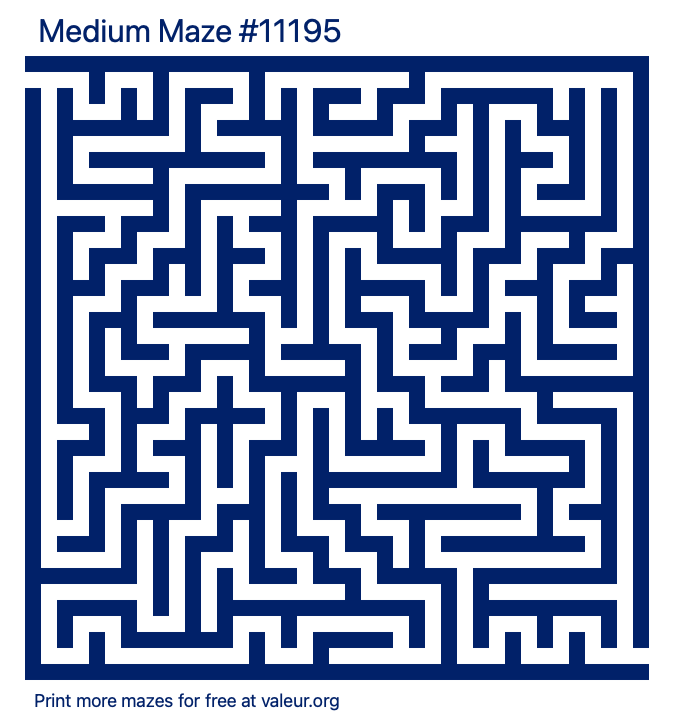 Free Printable Medium Maze number 11195