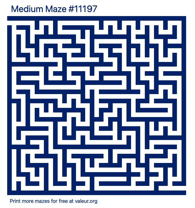Free Printable Medium Maze number 11197