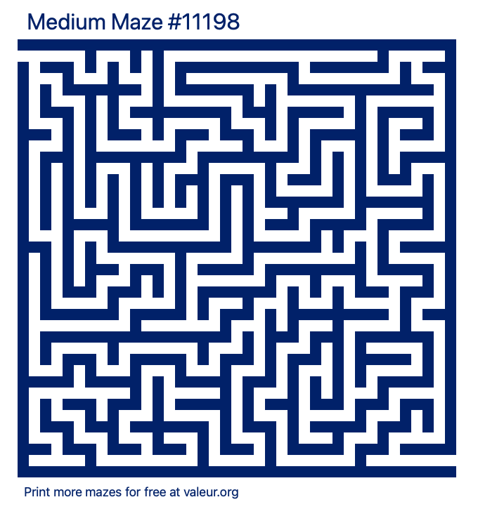 Free Printable Medium Maze number 11198
