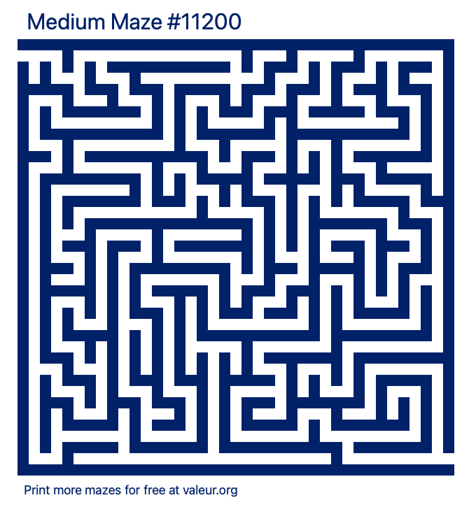 Free Printable Medium Maze number 11200