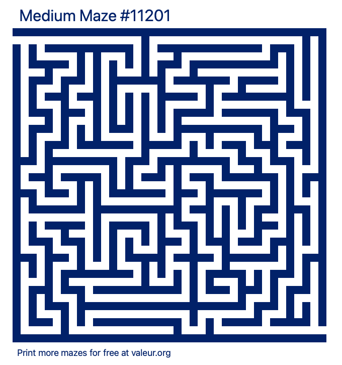 Free Printable Medium Maze number 11201