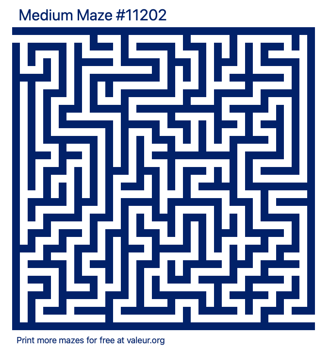 Free Printable Medium Maze number 11202