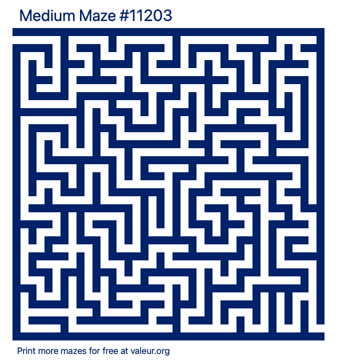 Free Printable Medium Maze number 11203