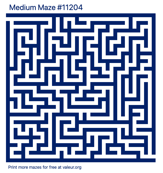 Free Printable Medium Maze number 11204
