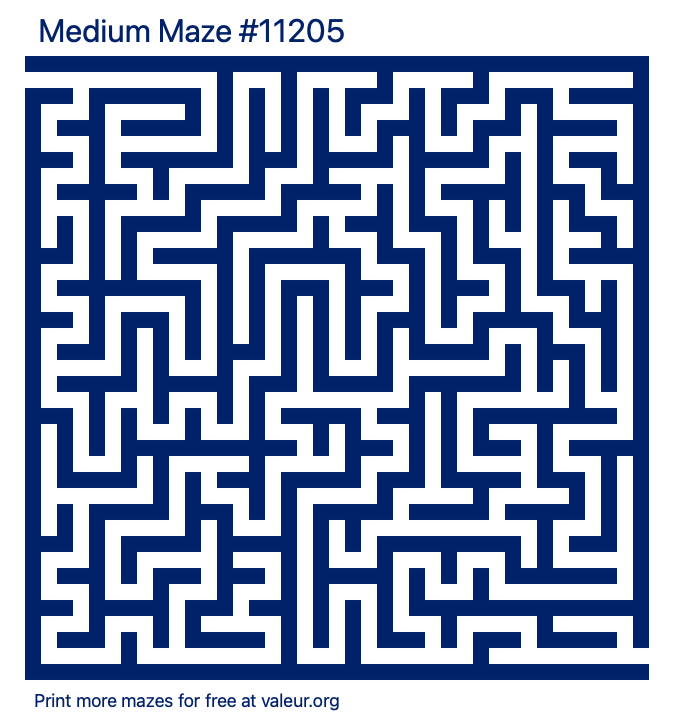 Free Printable Medium Maze number 11205