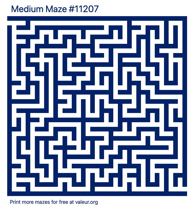 Free Printable Medium Maze number 11207