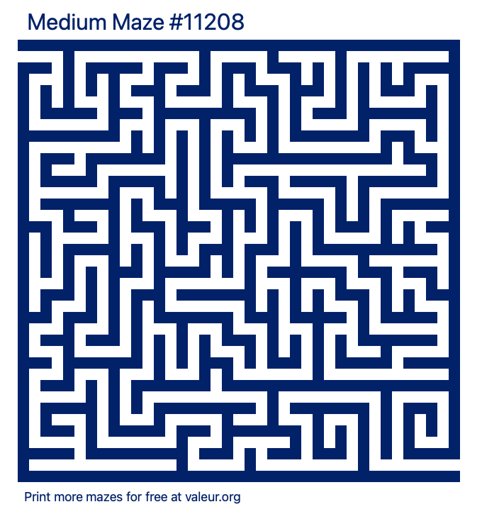 Free Printable Medium Maze number 11208