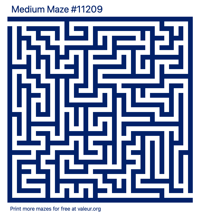Free Printable Medium Maze number 11209