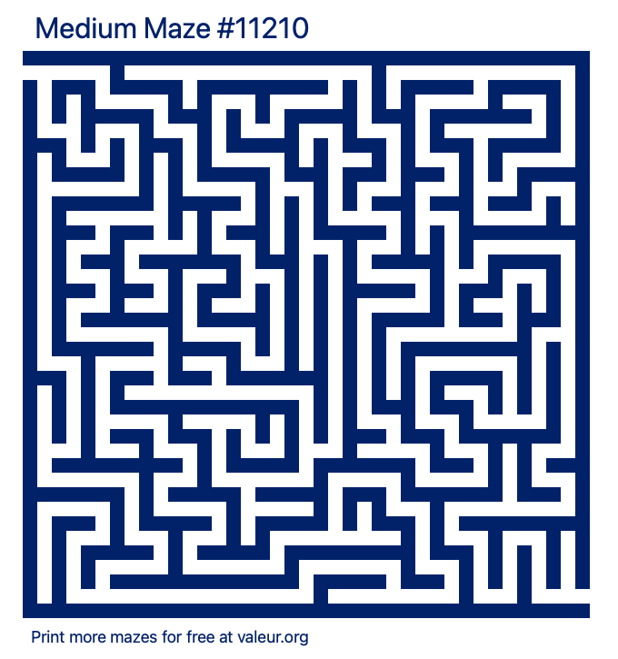 Free Printable Medium Maze number 11210