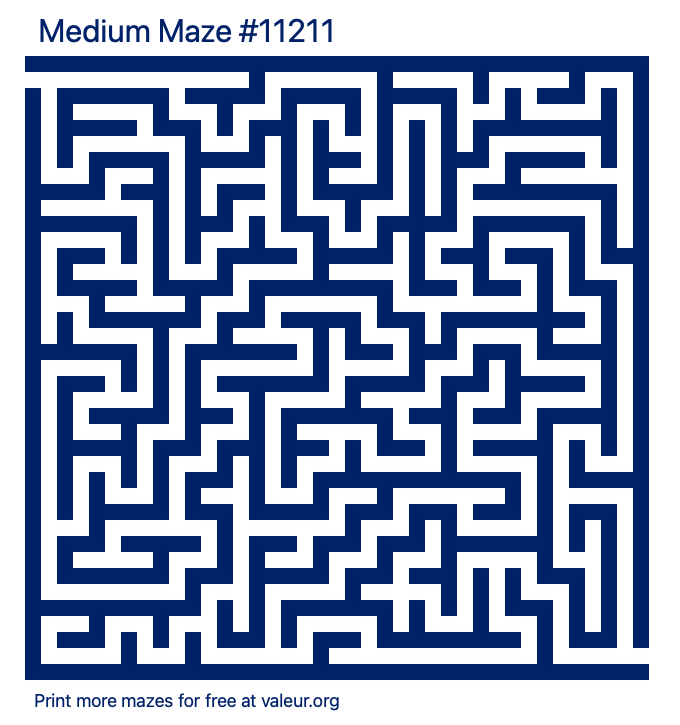 Free Printable Medium Maze number 11211