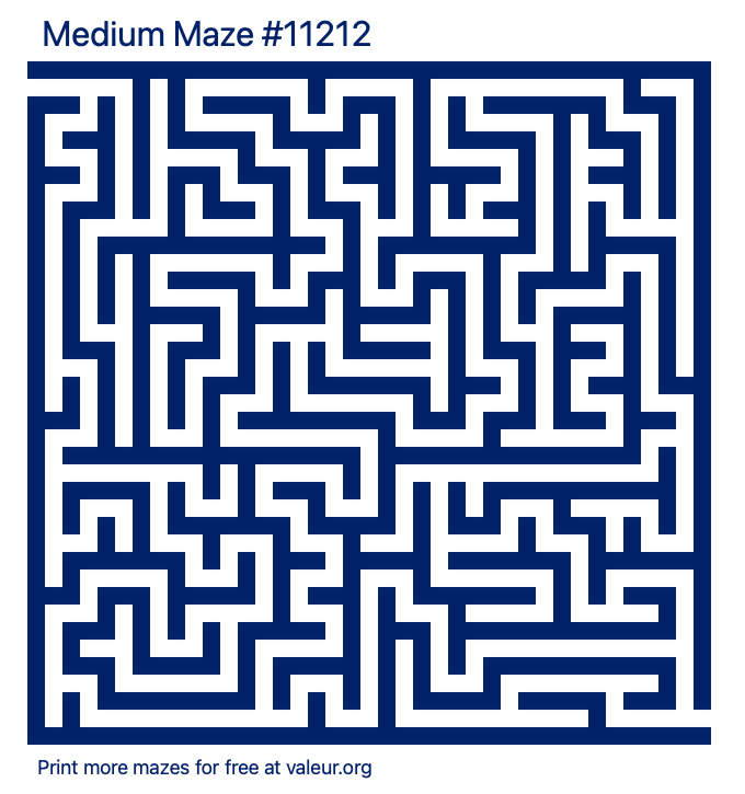 Free Printable Medium Maze number 11212