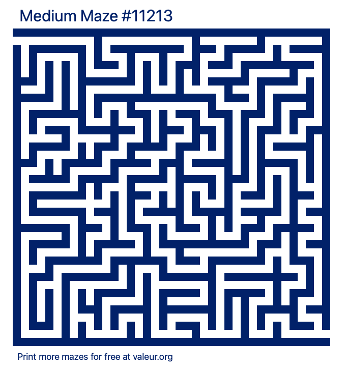 Free Printable Medium Maze number 11213