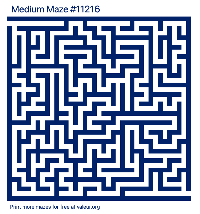 Free Printable Medium Maze number 11216