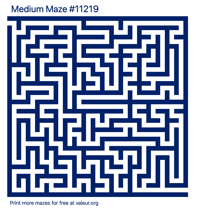 Free Printable Medium Maze number 11219