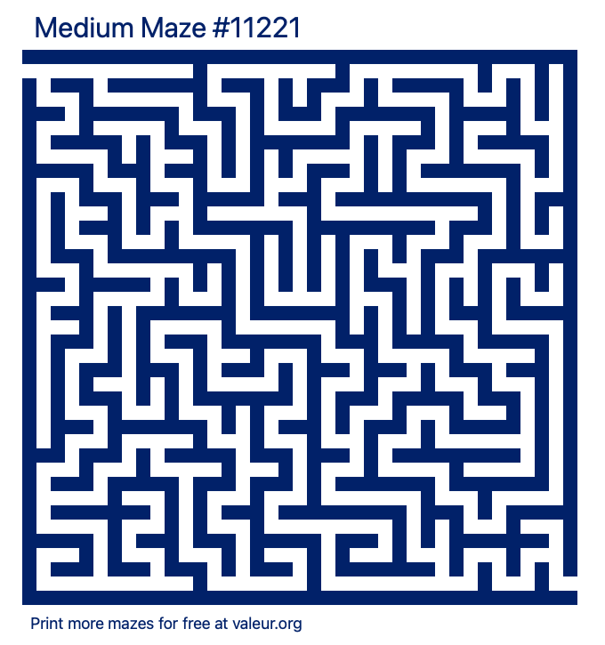 Free Printable Medium Maze number 11221