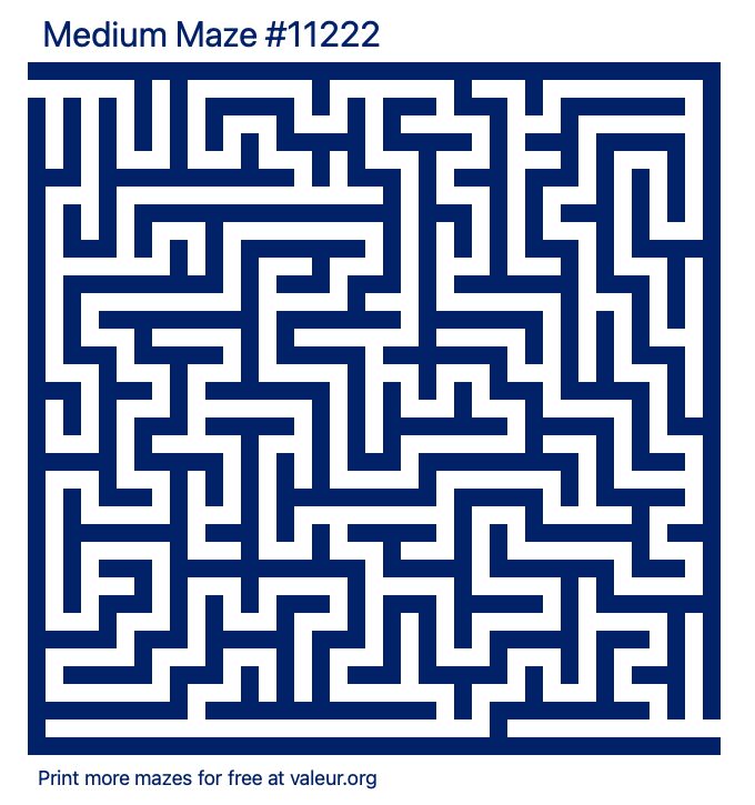 Free Printable Medium Maze number 11222