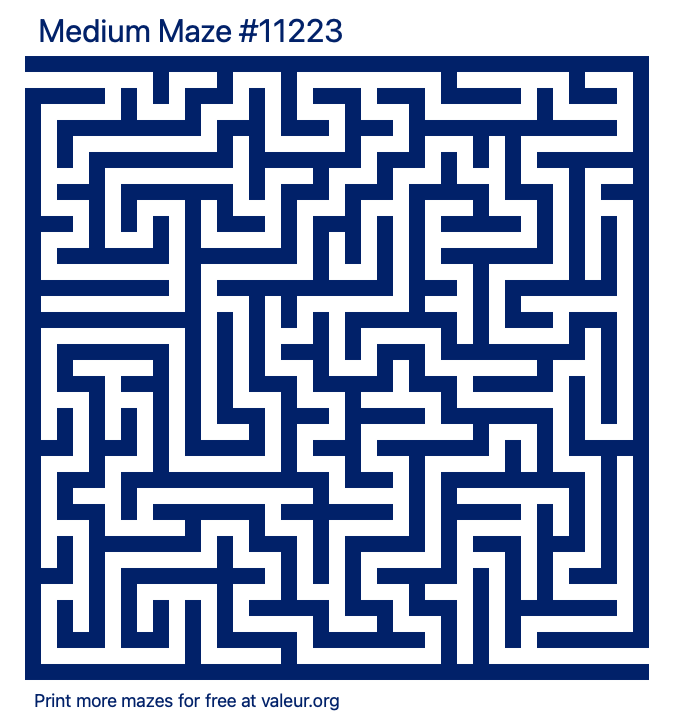 Free Printable Medium Maze number 11223