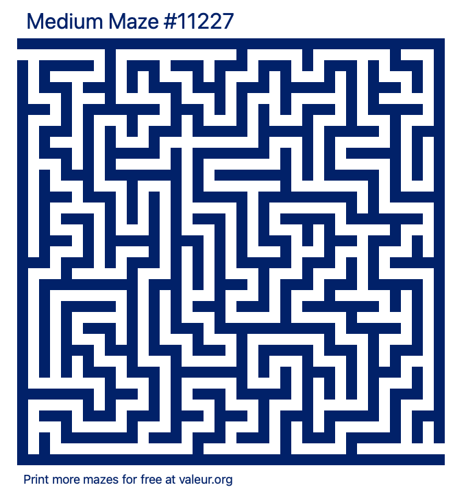 Free Printable Medium Maze number 11227