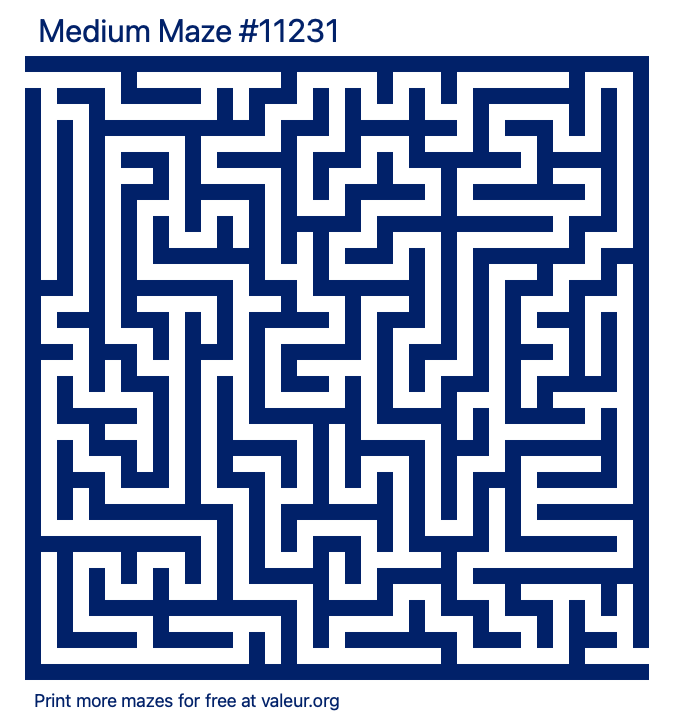 Free Printable Medium Maze number 11231