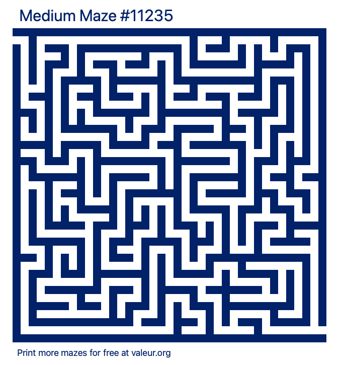 Free Printable Medium Maze number 11235