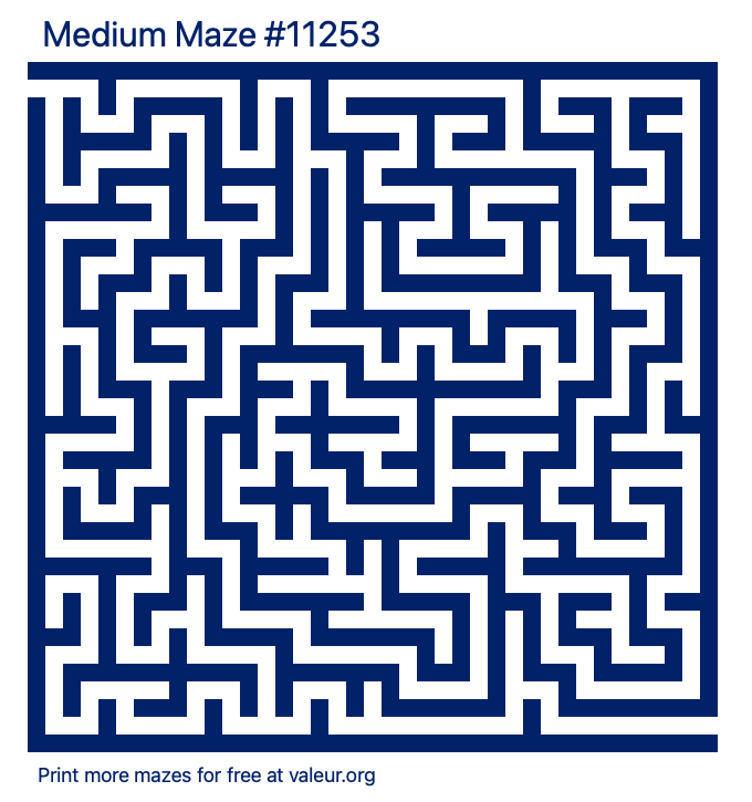 Free Printable Medium Maze number 11253