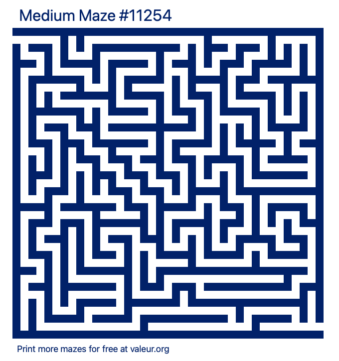 Free Printable Medium Maze number 11254