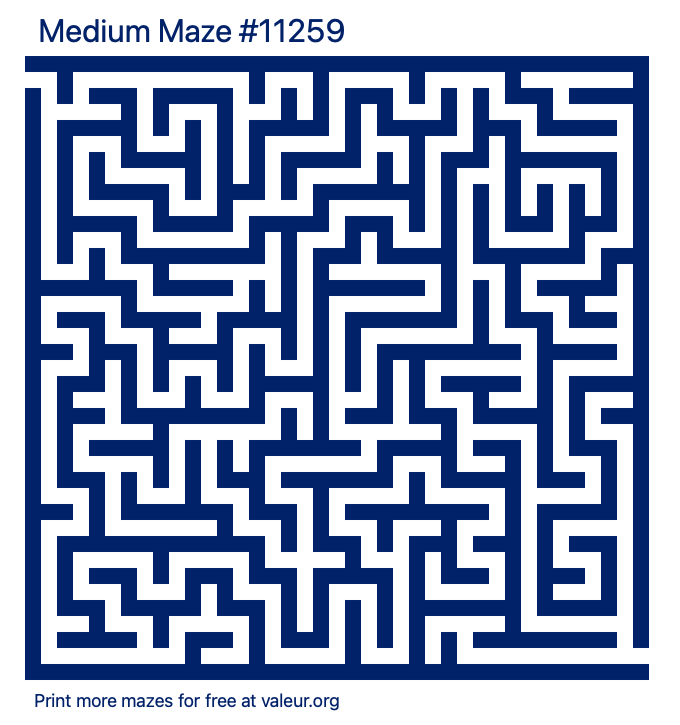 Free Printable Medium Maze number 11259