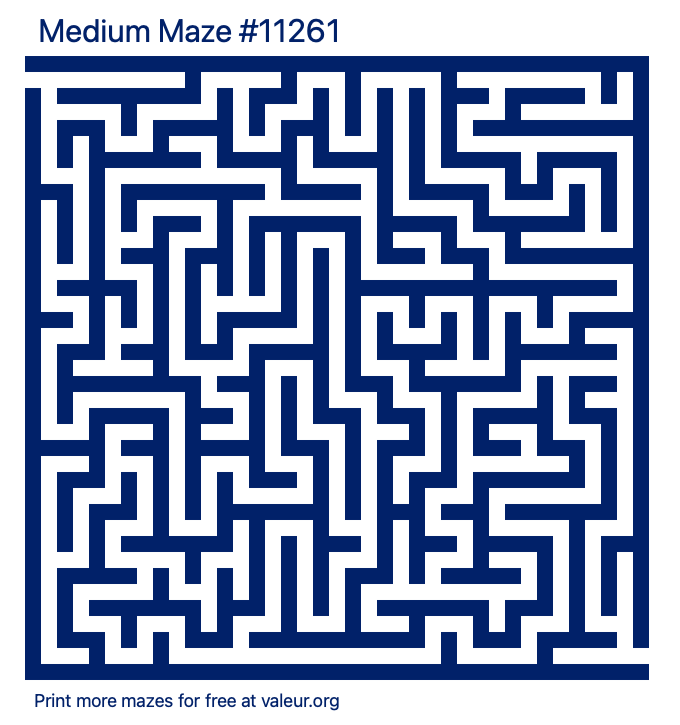 Free Printable Medium Maze number 11261