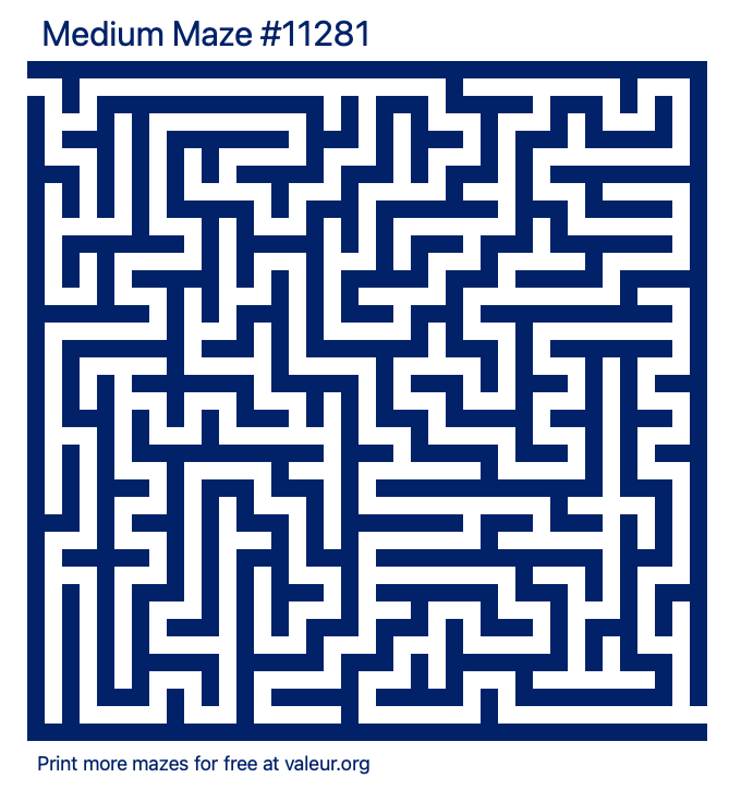 Free Printable Medium Maze number 11281
