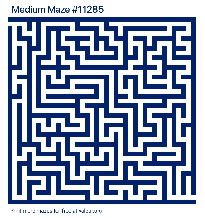 Free Printable Medium Maze number 11285