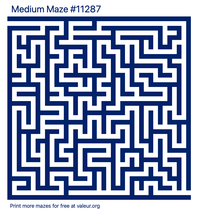 Free Printable Medium Maze number 11287